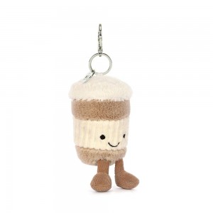Amuletos Para Bolsos Jellycat Coffee-To-Go 18cm x 5cm x 5cm Beige Ecuador | AHILF1598
