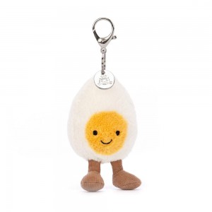 Amuletos Para Bolsos Jellycat Happy Boiled Egg 18cm x 7cm x 3cm Blancas Ecuador | AVJPF2543