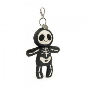 Amuletos Para Bolsos Jellycat Skeleton Bob 20cm x 11cm x 2cm Negras Ecuador | XMBPN4986