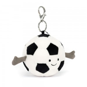 Amuletos Para Bolsos Jellycat Sports Football 16cm x 8cm x 6cm Blancas Ecuador | QTBJA5362