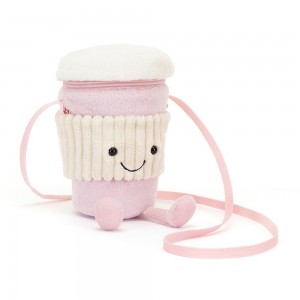 Bolsas Jellycat Coffee-To-Go 20cm x 9cm x 9cm Rosas Ecuador | CPYLJ3981