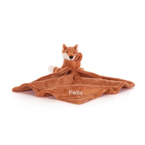 Chupetes Y Mantas Jellycat Personalised Bashful Fox Cub Soother 15cm x 34cm x 34cm Naranjas Ecuador | ODHRI8465