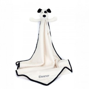 Chupetes Y Mantas Jellycat Personalised Bashful & Cream Puppy Blankie 56cm x 70cm x 9cm Blancas Ecuador | LDVKT2149