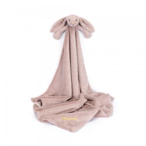 Chupetes Y Mantas Jellycat Personalised Bashful Luxe Bunny Rosa Blankie 56cm x 70cm x 9cm Rosas Ecuador | ERIAZ4968