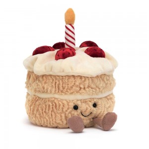Comida Y Bebida Jellycat Amuseables Birthday Cake 16cm x 12cm x 12cm Beige Ecuador | LZXUO7618