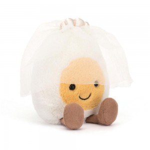 Comida Y Bebida Jellycat Amuseables Boiled Egg Bride 14cm x 9cm x 4cm Blancas Ecuador | GCKQB3645