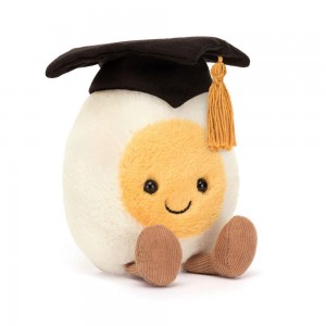 Comida Y Bebida Jellycat Amuseables Boiled Egg Graduation 14cm x 9cm x 4cm Blancas Ecuador | BGWNS0637