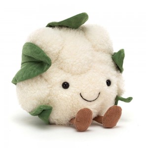 Comida Y Bebida Jellycat Amuseables Cauliflower 20cm x 17cm x 13cm Blancas Ecuador | MOUSJ2364