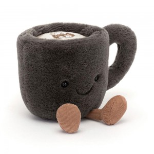 Comida Y Bebida Jellycat Amuseables Coffee Cup 14cm x 10cm x 9cm Negras Ecuador | ZOKQX7638