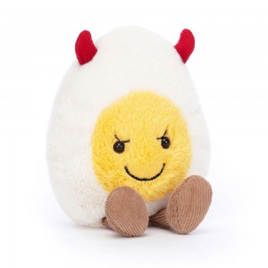 Comida Y Bebida Jellycat Amuseables Devilled Egg 14cm x 9cm x 4cm Blancas Ecuador | QAFSK9840