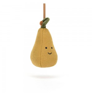 Comida Y Bebida Jellycat Amuseables Festive Folly Pear 10cm x 6cm x 6cm Amarillo Ecuador | KEBIM6273