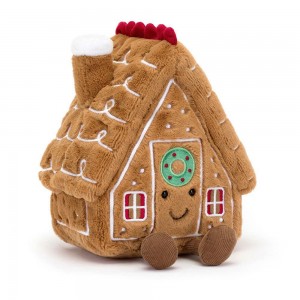 Comida Y Bebida Jellycat Amuseables Gingerbread House 22cm x 18cm x 14cm Marrones Ecuador | QWRON2049