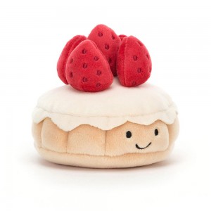 Comida Y Bebida Jellycat Amuseables Pretty Patisserie Tarte Aux Fraises 7cm x 10cm x 10cm Beige Ecuador | OLZRG6712