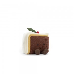 Comida Y Bebida Jellycat Amuseables Slice of Christmas Cake 12cm x 13cm x 8cm Marrones Ecuador | LFOVU7480
