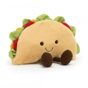 Comida Y Bebida Jellycat Amuseables Taco 13cm x 17cm x 5cm Beige Ecuador | HMAIQ8795