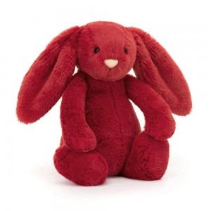 Conejo Jellycat Bashful Cranberry Bunny 18cm x 9cm x 8cm Rojas Ecuador | ZFGNM1849