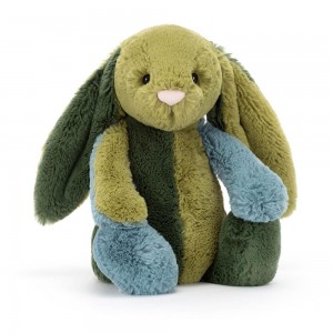 Conejo Jellycat Bashful Patchwork Basil Bunny 31cm x 12cm x 9cm Verde Ecuador | YRBWU8341
