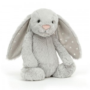 Conejo Jellycat Bashful Shimmer Bunny 31cm x 12cm x 9cm Gris Ecuador | ZULSD5629