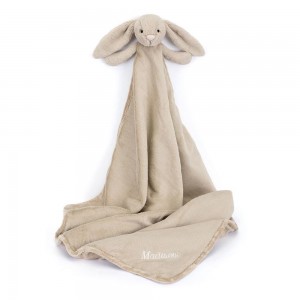 Conejo Jellycat Personalised Bashful Bunny Blankie 56cm x 70cm x 9cm Beige Ecuador | RYMUS7032