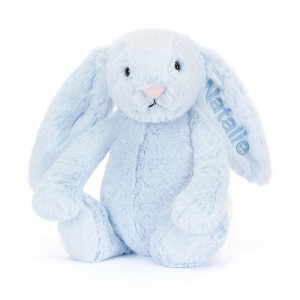Conejo Jellycat Personalised Bashful Bunny Medium 31cm x 12cm x 9cm Azules Ecuador | HOPBN9247