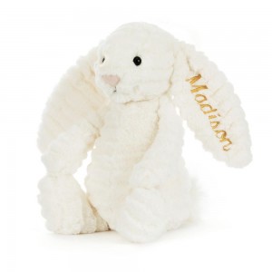 Conejo Jellycat Personalised Bashful Luxe Bunny Nimbus 31cm x 12cm x 9cm Blancas Ecuador | HQXNB3806