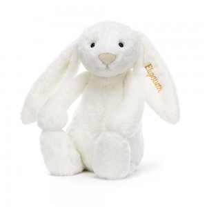Conejo Jellycat Personalised Bashful Luxe Bunny Luna Huge 31cm x 12cm x 9cm Blancas Ecuador | ADLQM5017