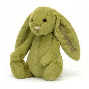 Conejo Jellycat Personalised Bashful Moss Bunny Medium 31cm x 12cm x 9cm Verde Ecuador | FPVDW8359