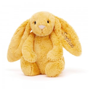Conejo Jellycat Personalised Bashful Sunshine Bunny Medium 31cm x 12cm x 9cm Amarillo Ecuador | JQNWO1457