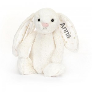 Conejo Jellycat Personalised Bashful Twinkle Bunny Medium 31cm x 12cm x 9cm Blancas Ecuador | ORWYH3970
