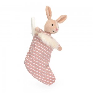 Conejo Jellycat Shimmer Stocking Bunny 20cm x 9cm x 2cm Beige Ecuador | GFAIQ0397