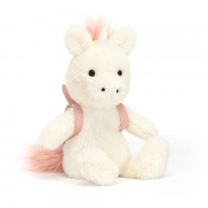 Criaturas Míticas Jellycat Backpack Unicorn 22cm x 9cm x 8cm Blancas Ecuador | BZODG1352