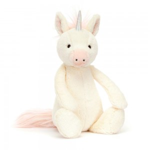 Criaturas Míticas Jellycat Bashful Unicorn 31cm x 12cm x 9cm Creme Ecuador | ISXYV6459