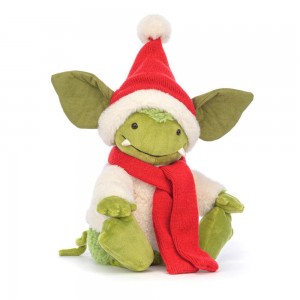 Criaturas Míticas Jellycat Christmas Grizzo 30cm x 10cm x 9cm Verde Ecuador | DWUPE0362