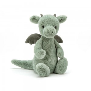 Dragons & Dinosaurs Jellycat Bashful Dragon 12.2in x 4.7in x 3.5in Verde Ecuador | JMUKR2917