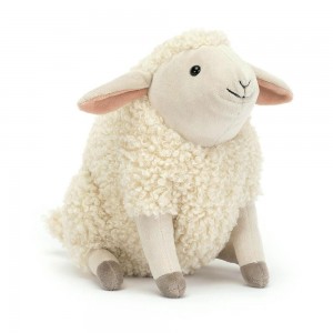 Farmyard Jellycat Burly Boo Sheep 20cm x 11cm x 14cm Blancas Ecuador | LSOYV7865