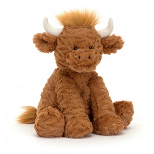 Farmyard Jellycat Fuddlewuddle Highland Cow 23cm x 13cm x 9cm Marrones Ecuador | RYIOA9435