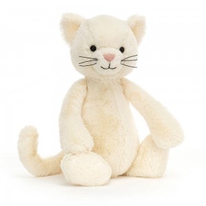 Gatos Y Gatitos Jellycat Bashful Cream Kitten 12.2in x 4.7in x 3.5in Blancas Ecuador | AGRJK7658