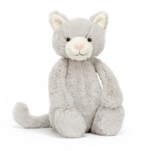 Gatos Y Gatitos Jellycat Bashful Kitty 12.2in x 4.7in x 3.5in Gris Ecuador | YAJSL6083