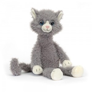 Gatos Y Gatitos Jellycat Blowzy Belle Cat 16.9in x 3.9in x 5.1in Gris Ecuador | JFNOR8170