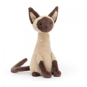 Gatos Y Gatitos Jellycat Iris Siamese Cat 10.6in x 4.7in x 5.1in Marrones Ecuador | KCFQT7083