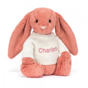 Jerséis Jellycat Bashful Sorrel Bunny with Personalised Cream Jumper 31cm x 12cm x 9cm Naranjas Ecuador | SHABQ3925