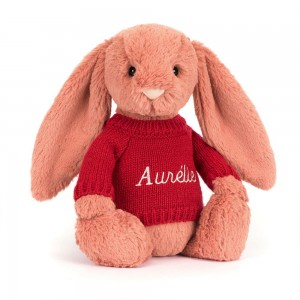 Jerséis Jellycat Bashful Sorrel Bunny with Personalised Jumper 31cm x 12cm x 9cm Naranjas Ecuador | JSYKZ4301