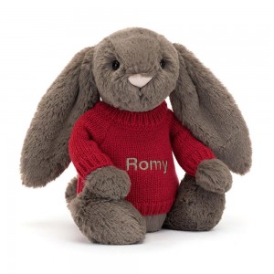Jerséis Jellycat Bashful Truffle Bunny with Personalised Jumper 31cm x 12cm x 9cm Marrones Ecuador | BZHGF0895