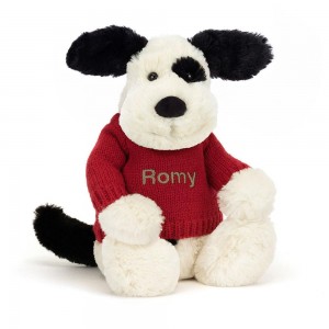 Jerséis Jellycat Bashful & Cream Puppy with Personalised Jumper 31cm x 12cm x 9cm Blancas Ecuador | QGKZY4825