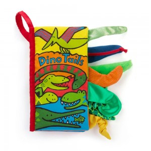 Juegos De Libros Y Juguetes Jellycat Dino Tails Book 22cm x 13cm x 5cm Verde Ecuador | NCUQH9075