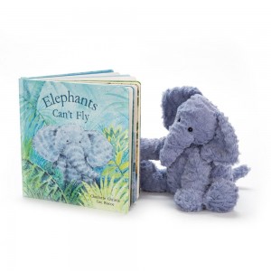 Juegos De Libros Y Juguetes Jellycat Elephants Can't Fly Book and Fuddlewuddle Elephant Medium Azules Ecuador | YRDSN9260