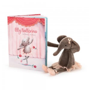 Juegos De Libros Y Juguetes Jellycat Elly Ballerina Book and Dancing Darcey Elephant Gris Ecuador | GEMUY6145