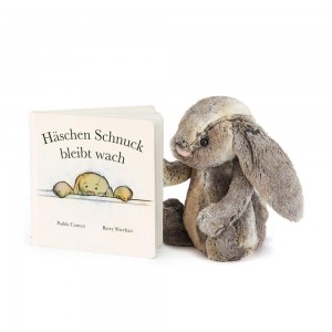 Juegos De Libros Y Juguetes Jellycat Haschen Schnuck Bleibt Wach Buch & Bashful Cottontail Bunny Medium Marrones Ecuador | FMBVL8724