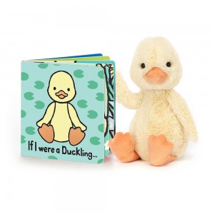 Juegos De Libros Y Juguetes Jellycat If I were a Duckling Board Book and Bashful Duckling Medium Amarillo Ecuador | LFHPG0786