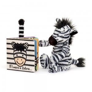 Juegos De Libros Y Juguetes Jellycat If I Were A Zebra Board Book and Bashful Zebra Medium Blancas Ecuador | OBFUJ3092